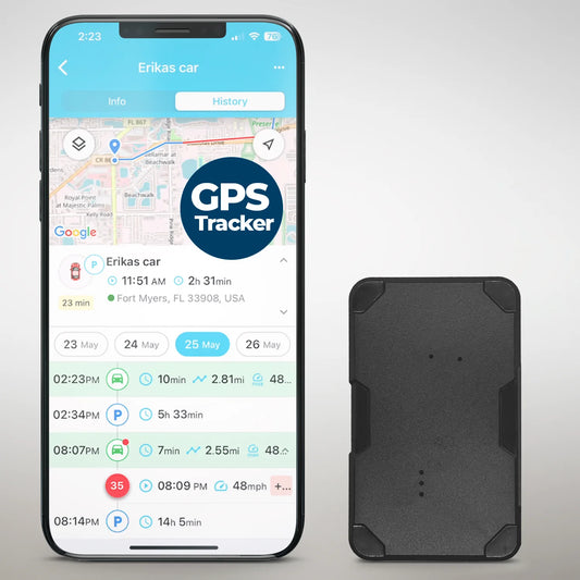 Small Magnetic GPS Tracker for Vehicles - Hidden Real Time Car Tracking Device, 4 - 6 Weeks Battery Life, Splash-Proof, Portable GPS Trackers for Kids & Seniors